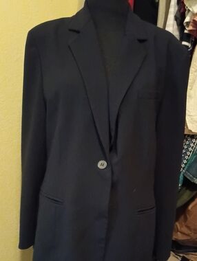 Jones New York Women's Navy Single-Button Blazer